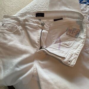 NYDJ Women's Slim Straight  ankle White Jeans